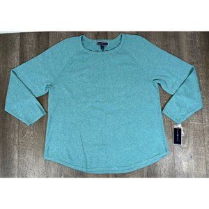 Karen Scott* Women's Large Teal * Curve Hem Sweater * NWT Casual Lightweight